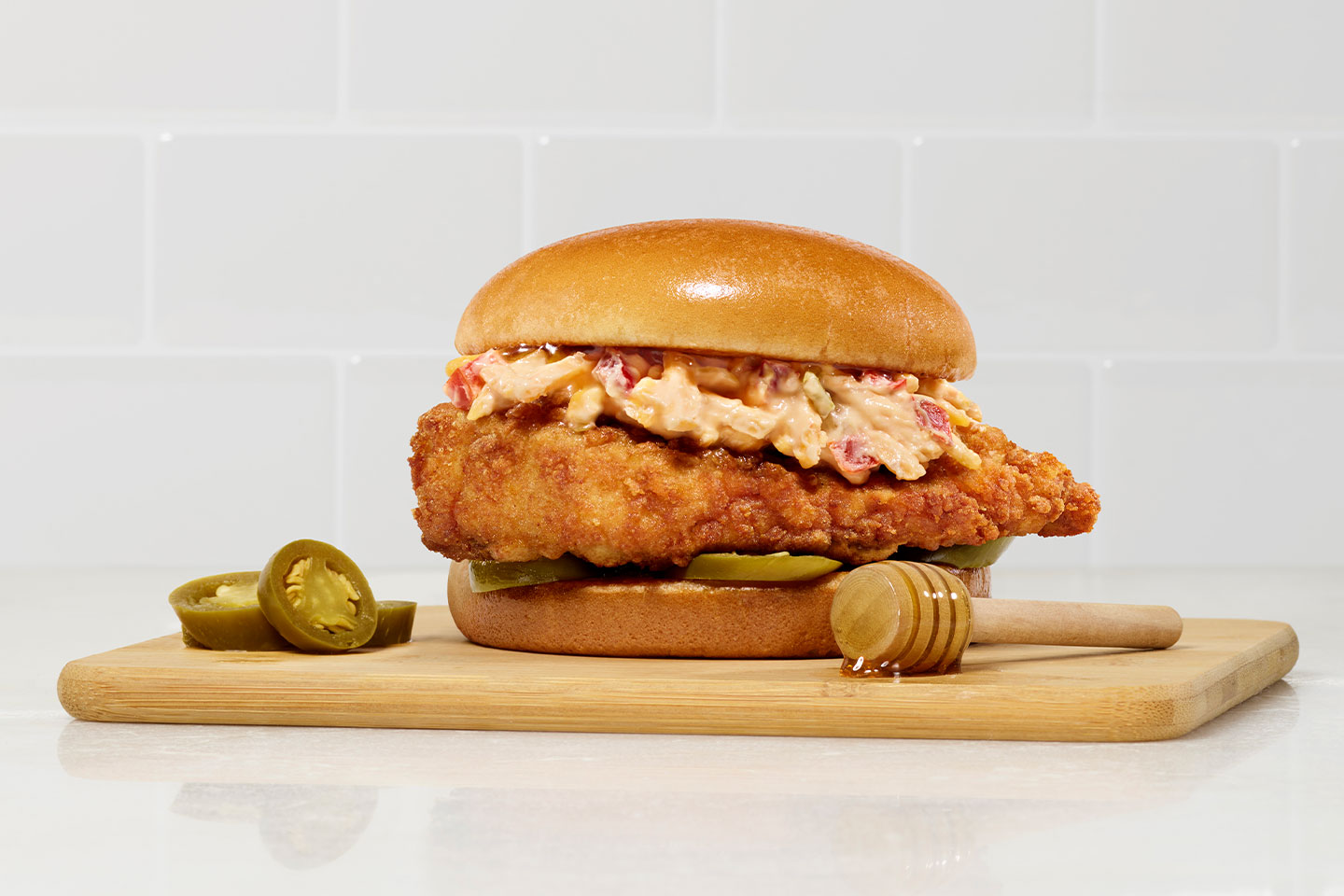 Honey Pepper Pimento Chicken Sandwich Savory. Sweet. Heat. ChickfilA